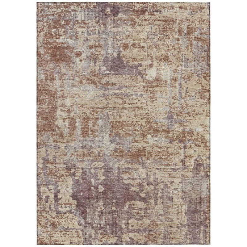 10' X 14' Orange And Beige Abstract Washable Indoor Outdoor Area Rug Homeroots Outdoor