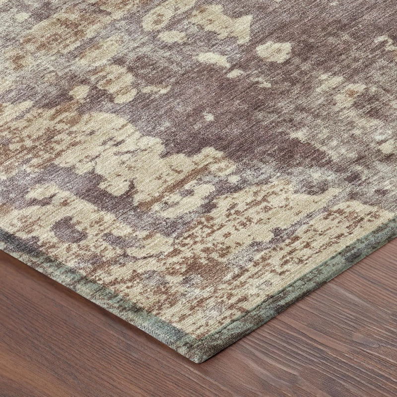 10' X 14' Orange And Beige Abstract Washable Indoor Outdoor Area Rug Homeroots Outdoor