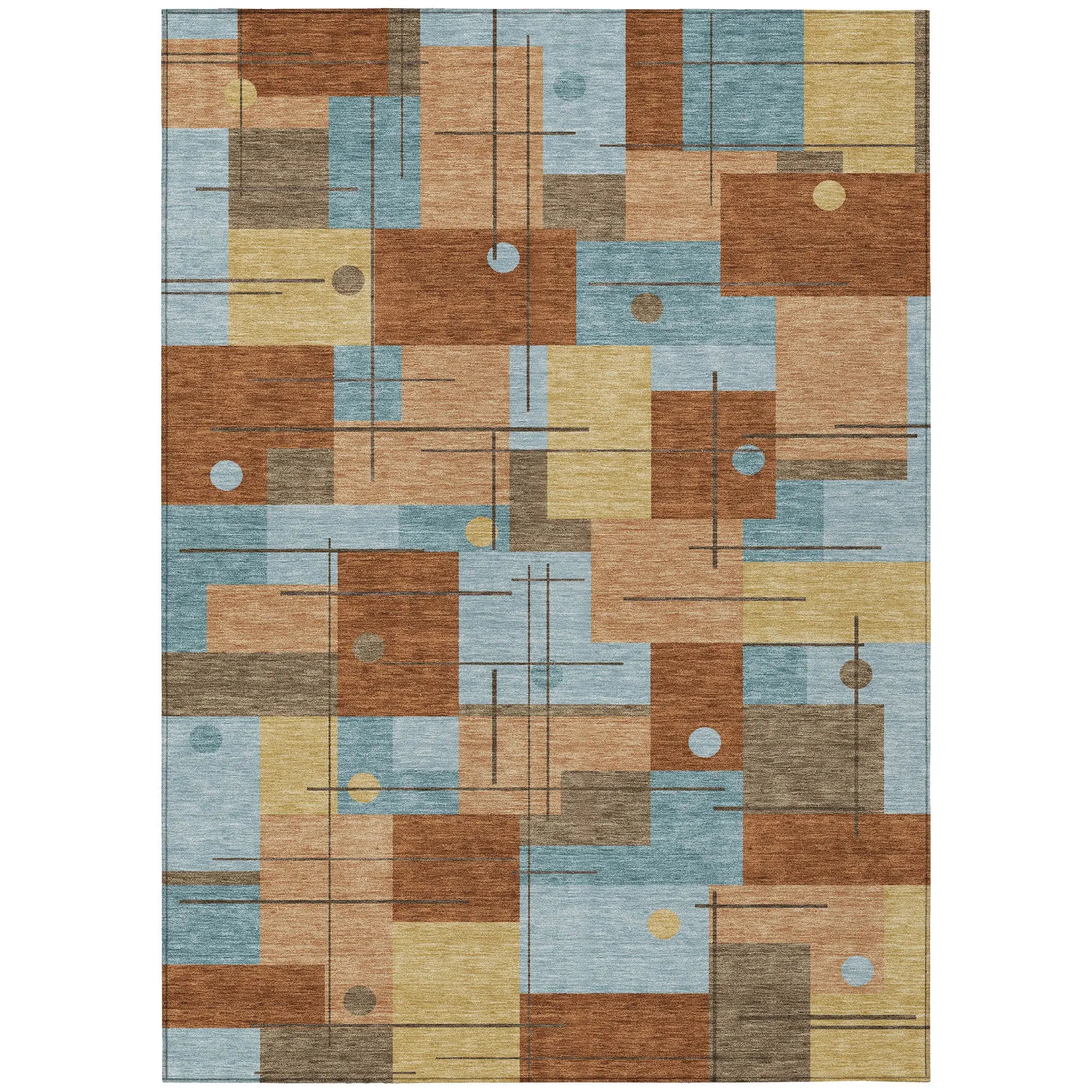 10' X 14' Orange And Beige Geometric Washable Indoor Outdoor Area Rug Homeroots Outdoor