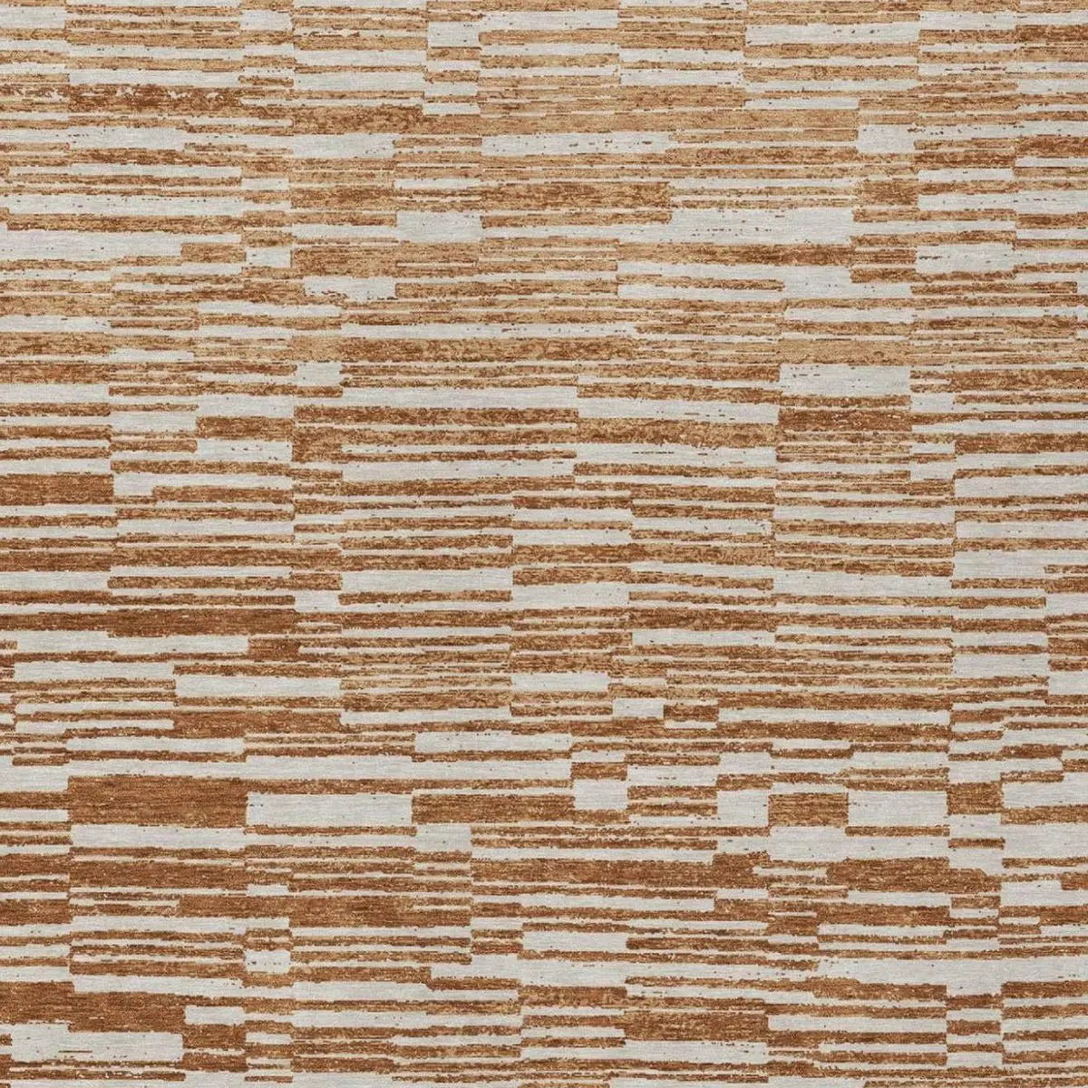 10' X 14' Orange And Beige Striped Washable Indoor Outdoor Area Rug Homeroots Outdoor