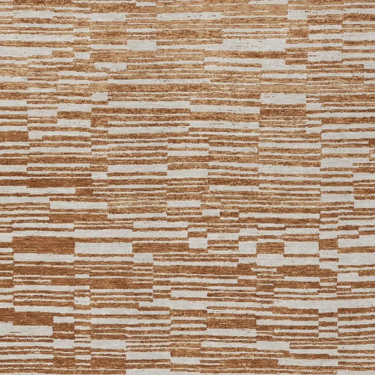 10' X 14' Orange And Beige Striped Washable Indoor Outdoor Area Rug Homeroots Outdoor