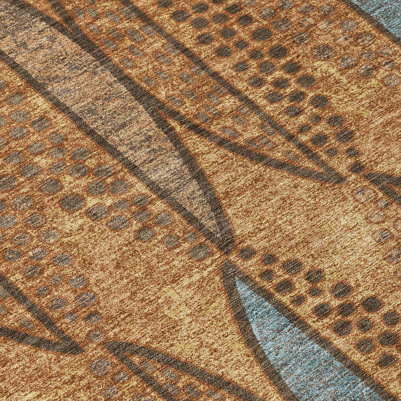 10' X 14' Orange And Blue Geometric Washable Indoor Outdoor Area Rug Homeroots Outdoor