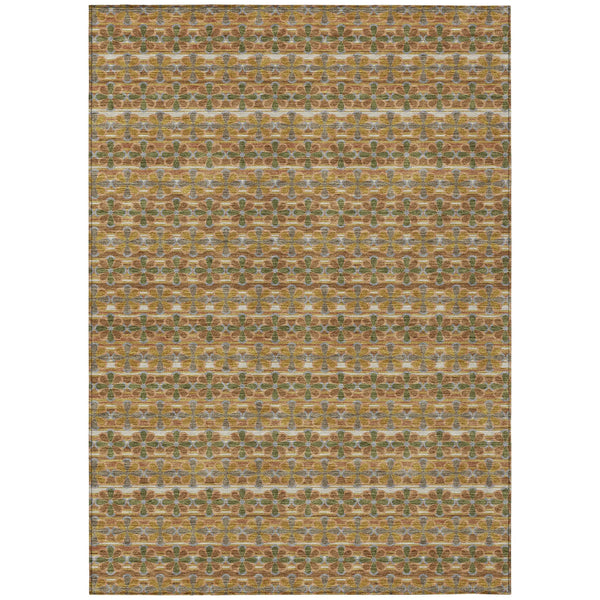 10' X 14' Orange And Blue Striped Washable Indoor Outdoor Area Rug Homeroots Outdoor