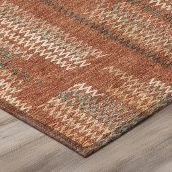 10' X 14' Orange And Brown Abstract Washable Indoor Outdoor Area Rug Homeroots Outdoor
