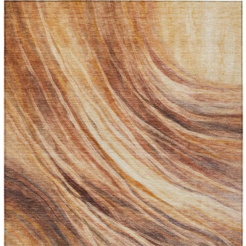 10' X 14' Orange And Brown Abstract Washable Indoor Outdoor Area Rug Homeroots Outdoor