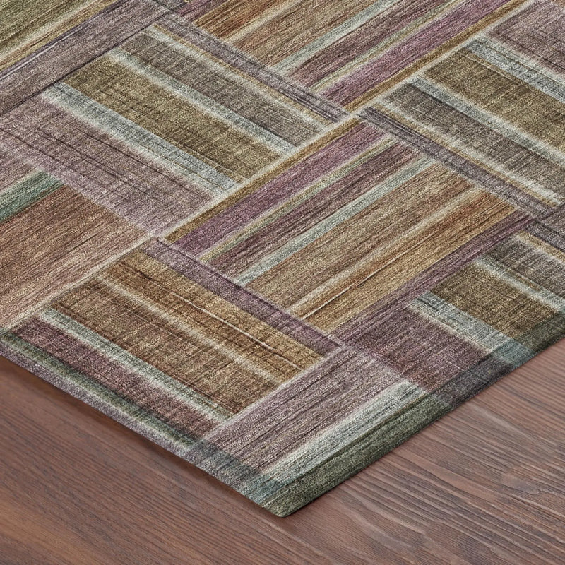 10' X 14' Orange And Brown Geometric Washable Indoor Outdoor Area Rug Homeroots Outdoor