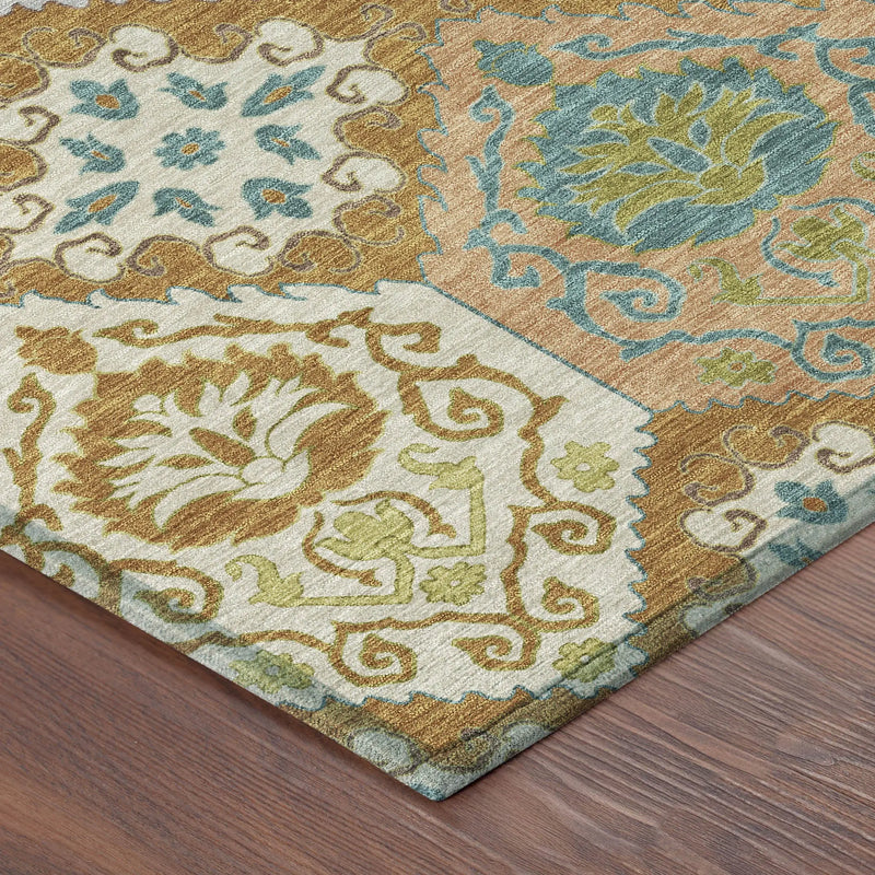 10' X 14' Orange And Brown Geometric Washable Indoor Outdoor Area Rug Homeroots Outdoor