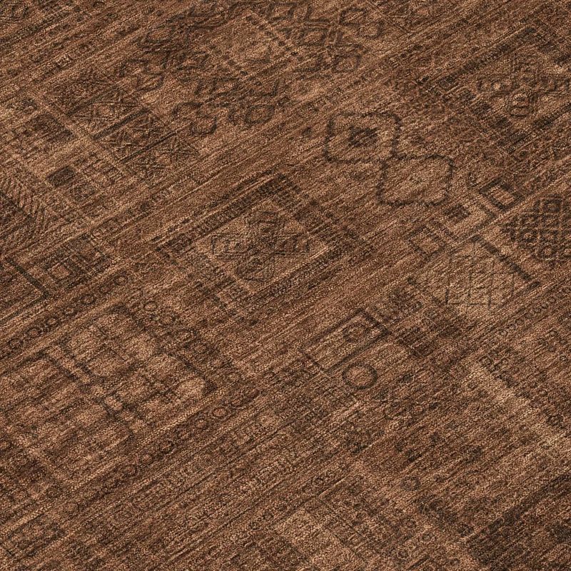 10' X 14' Orange And Brown Oriental Washable Indoor Outdoor Area Rug Homeroots Outdoor