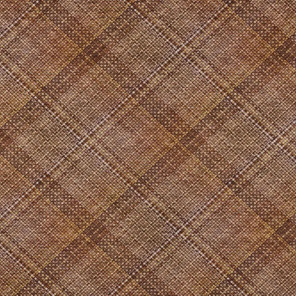 10' X 14' Orange And Brown Plaid Washable Indoor Outdoor Area Rug Homeroots Outdoor