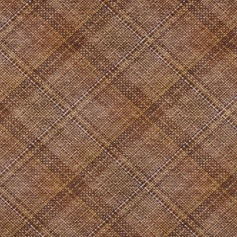 10' X 14' Orange And Brown Plaid Washable Indoor Outdoor Area Rug Homeroots Outdoor