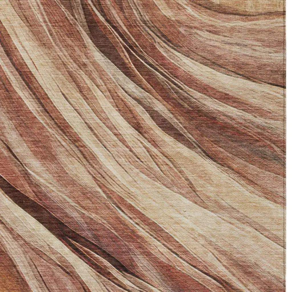 10' X 14' Orange And Burgundy Abstract Washable Indoor Outdoor Area Rug Homeroots Outdoor