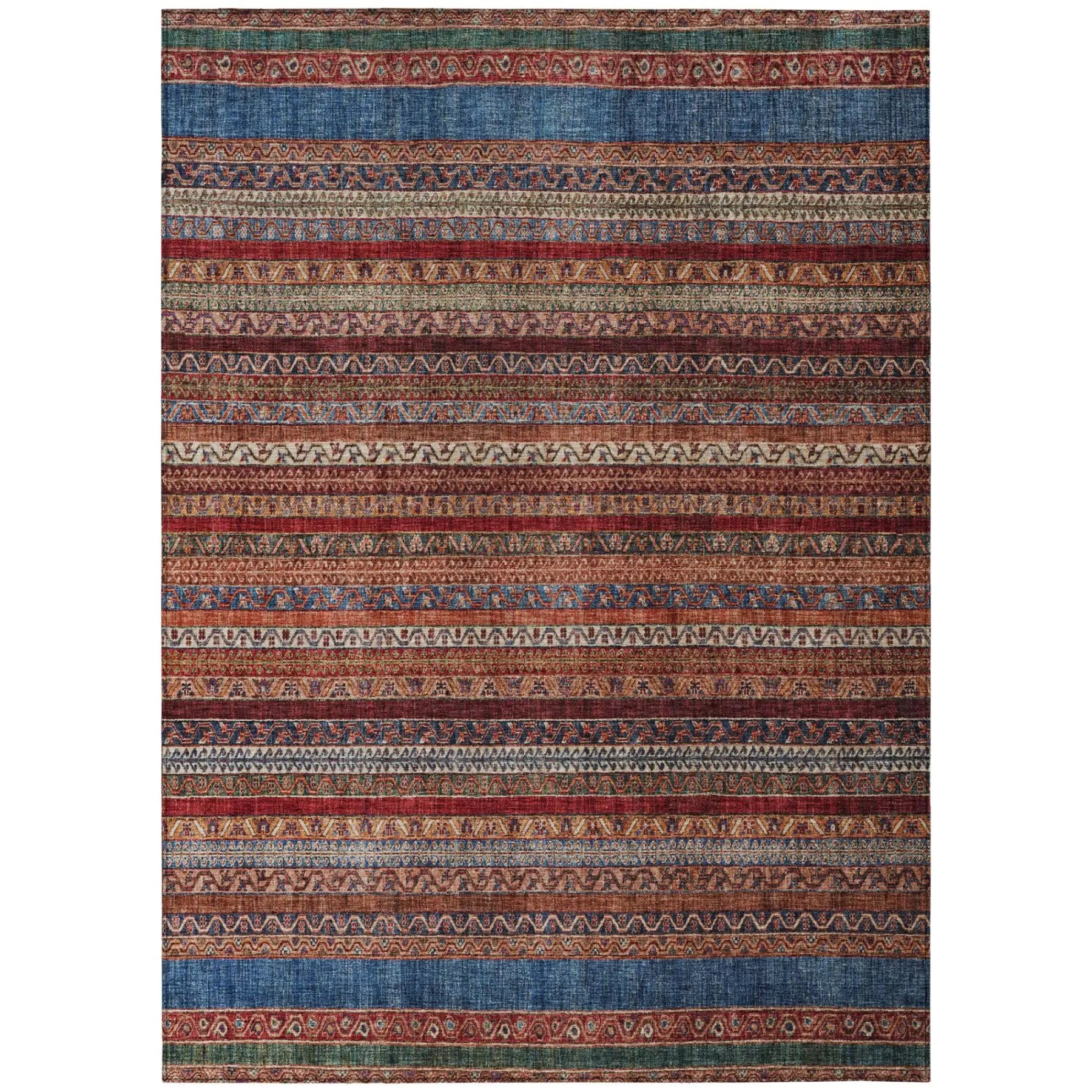 10' X 14' Orange And Burgundy Striped Washable Indoor Outdoor Area Rug Homeroots Outdoor