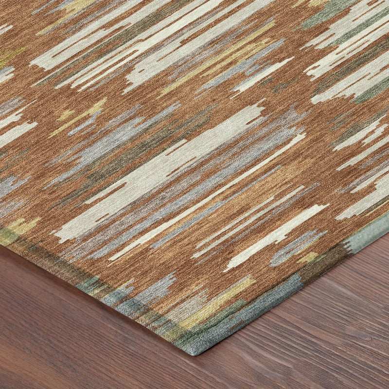 10' X 14' Orange And Charcoal Southwestern Washable Indoor Outdoor Area Rug Homeroots Outdoor