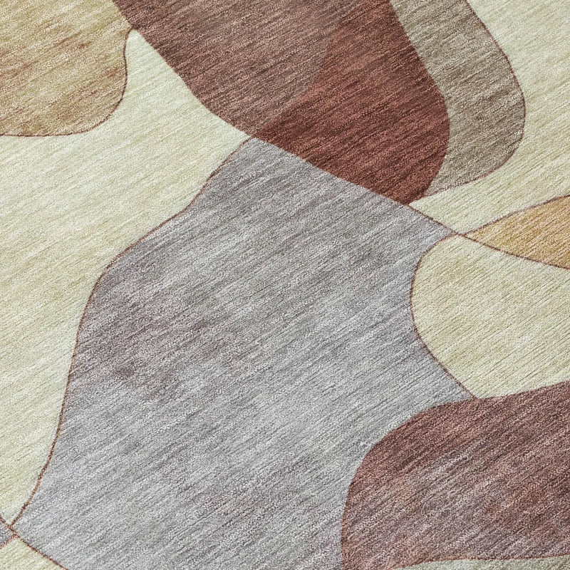 10' X 14' Orange And Chocolate Abstract Washable Indoor Outdoor Area Rug Homeroots Outdoor