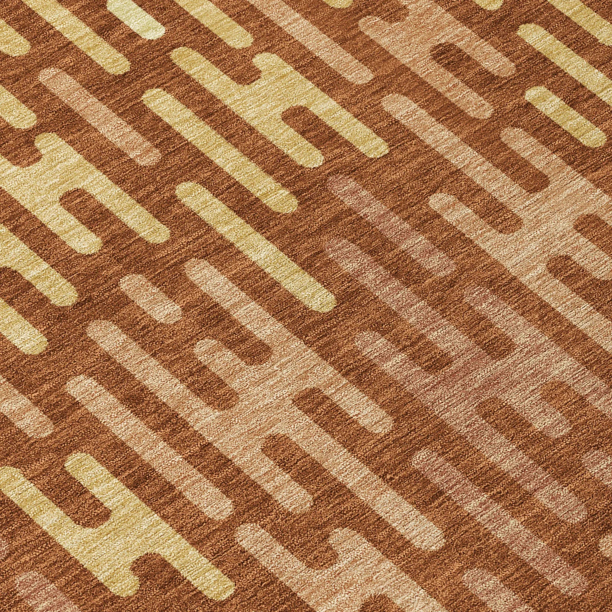 10' X 14' Orange And Copper Abstract Washable Indoor Outdoor Area Rug Homeroots Outdoor