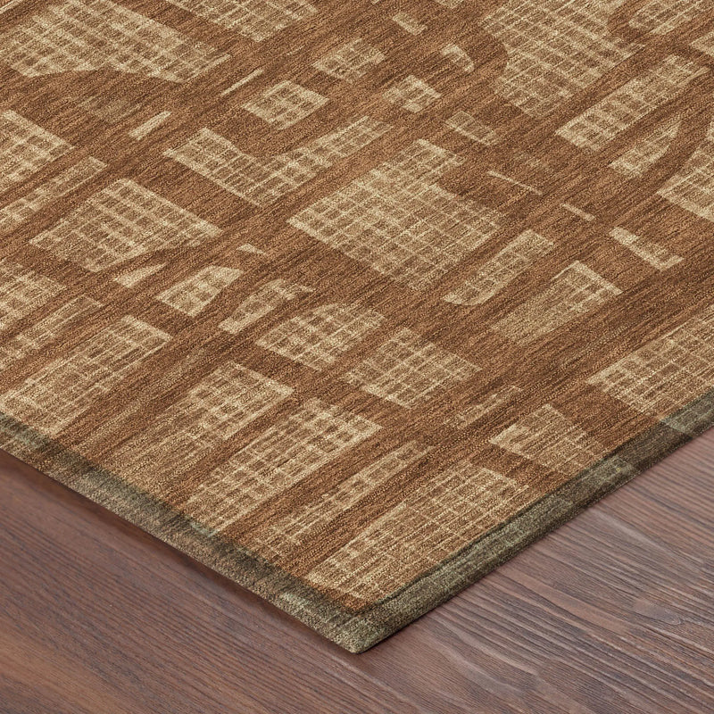 10' X 14' Orange And Copper Abstract Washable Indoor Outdoor Area Rug Homeroots Outdoor