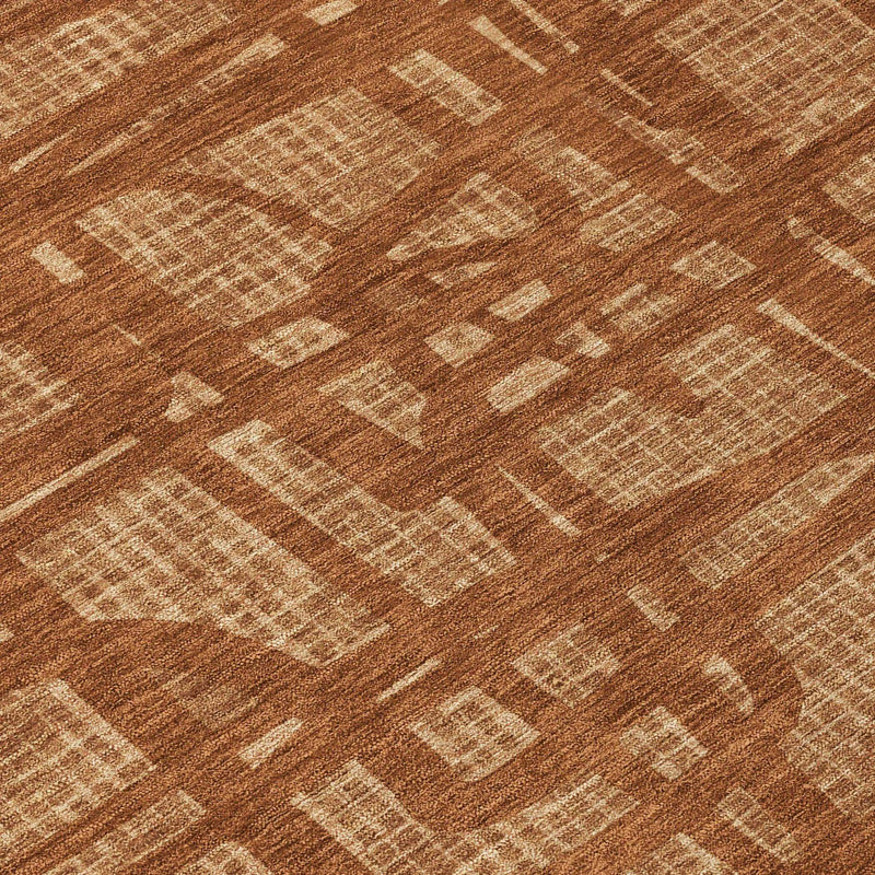 10' X 14' Orange And Copper Abstract Washable Indoor Outdoor Area Rug Homeroots Outdoor