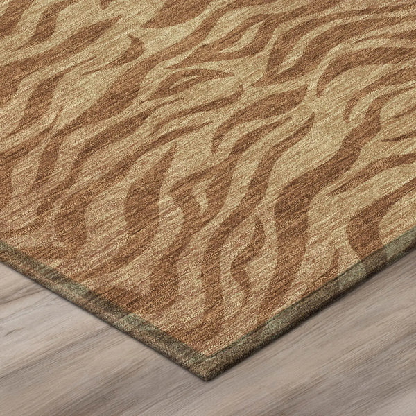 10' X 14' Orange And Copper Animal Print Washable Indoor Outdoor Area Rug Homeroots Outdoor
