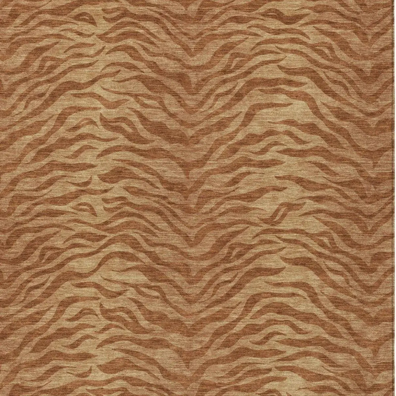 10' X 14' Orange And Copper Animal Print Washable Indoor Outdoor Area Rug Homeroots Outdoor