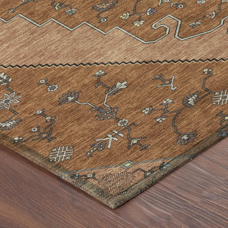 10' X 14' Orange And Copper Geometric Washable Indoor Outdoor Area Rug Homeroots Outdoor