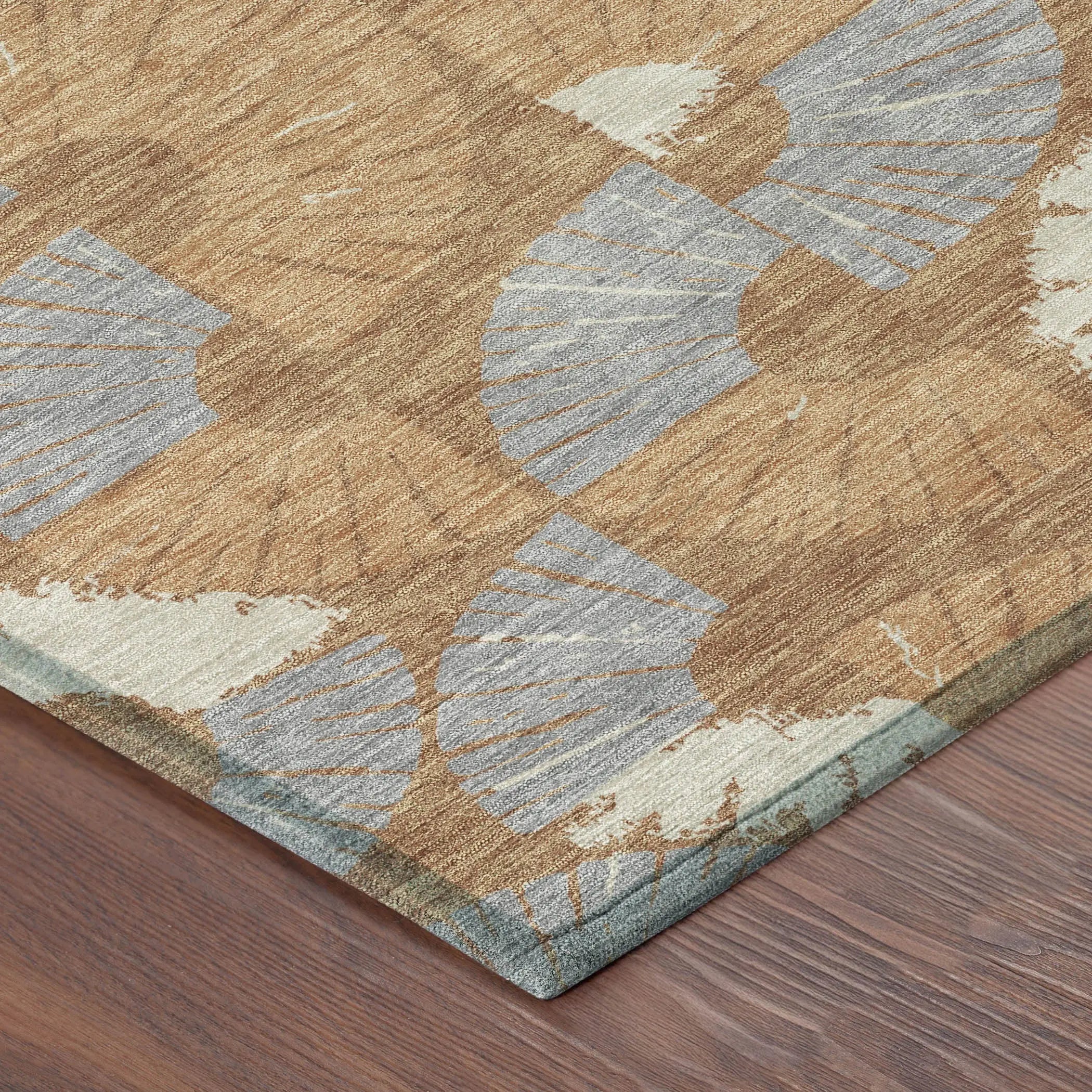 10' X 14' Orange And Copper Geometric Washable Indoor Outdoor Area Rug Homeroots Outdoor