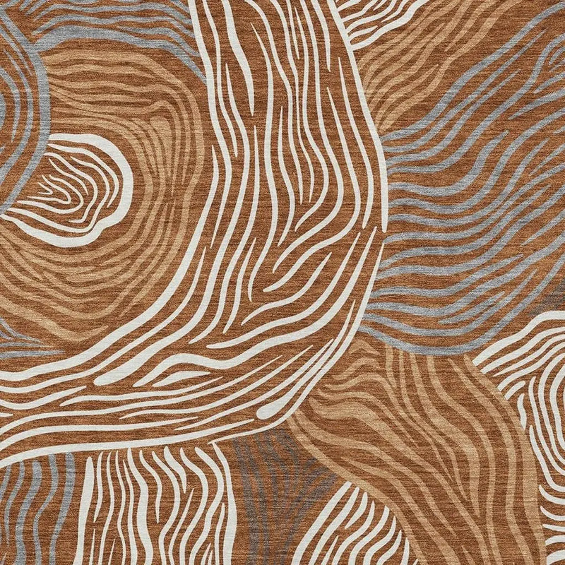 10' X 14' Orange And Copper Ikat Washable Indoor Outdoor Area Rug Homeroots Outdoor
