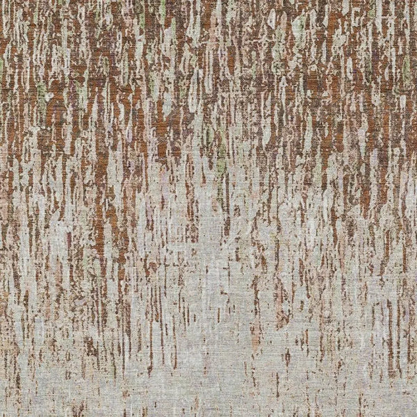 10' X 14' Orange And Copper Striped Washable Indoor Outdoor Area Rug Homeroots Outdoor