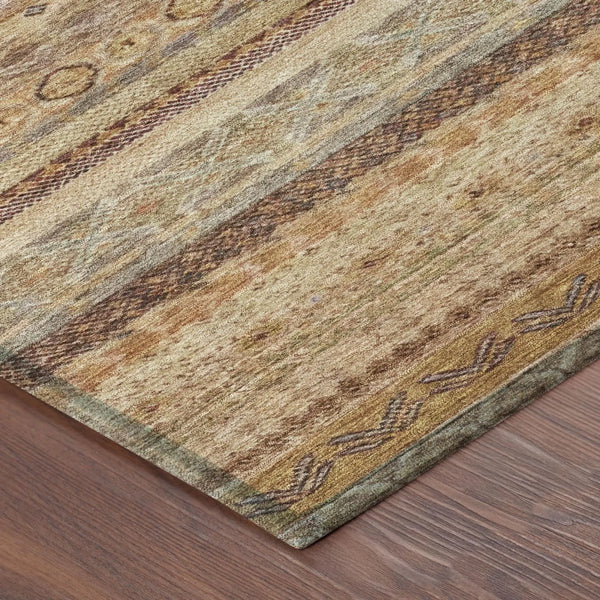 10' X 14' Orange And Copper Striped Washable Indoor Outdoor Area Rug Homeroots Outdoor