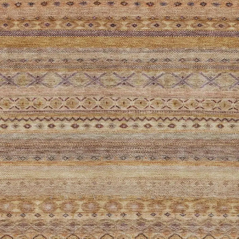 10' X 14' Orange And Copper Striped Washable Indoor Outdoor Area Rug Homeroots Outdoor