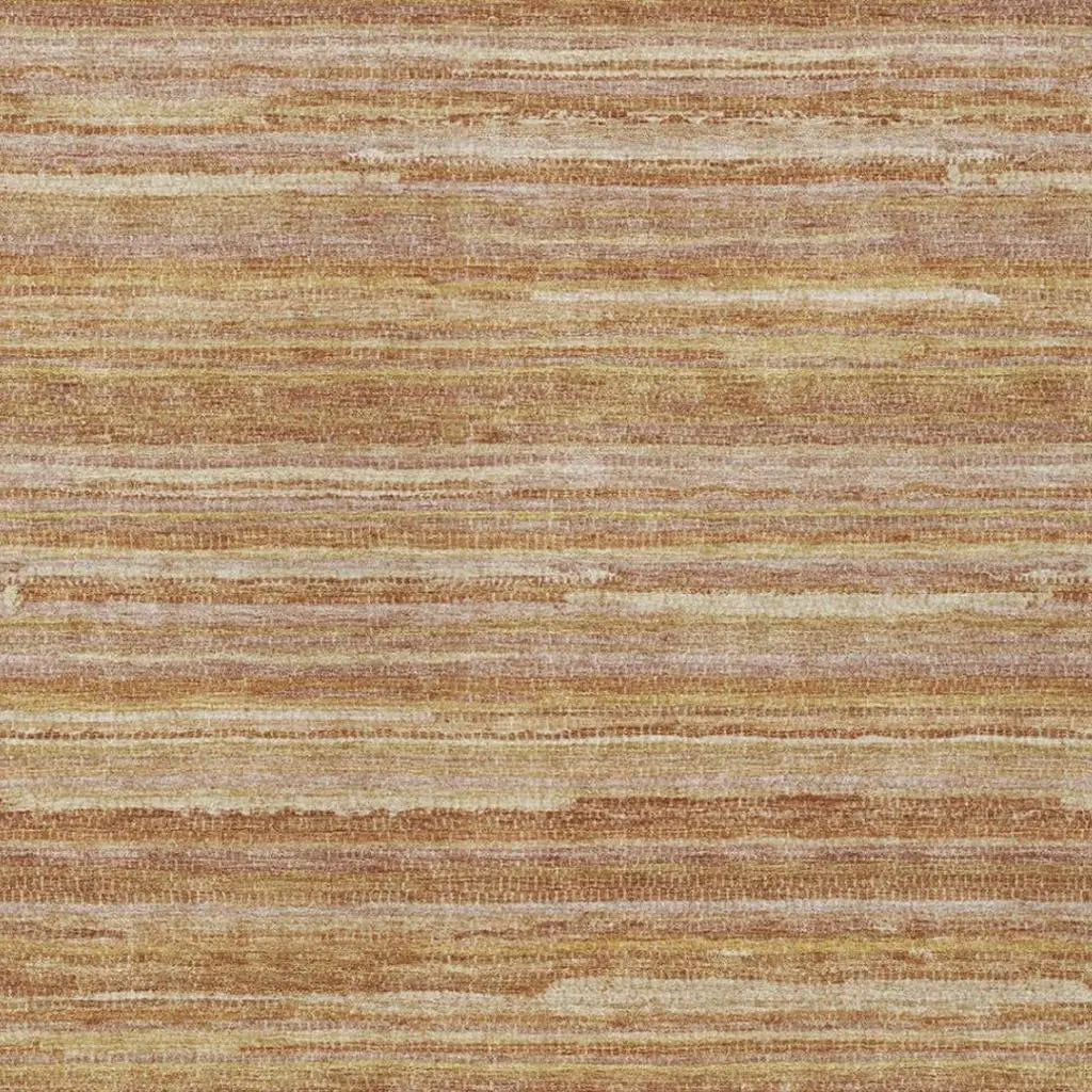 10' X 14' Orange And Copper Striped Washable Indoor Outdoor Area Rug Homeroots Outdoor