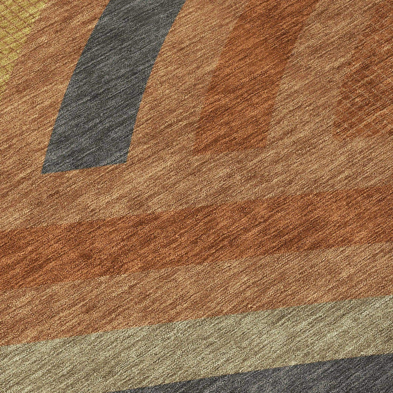 10' X 14' Orange And Gold Abstract Washable Indoor Outdoor Area Rug Homeroots Outdoor