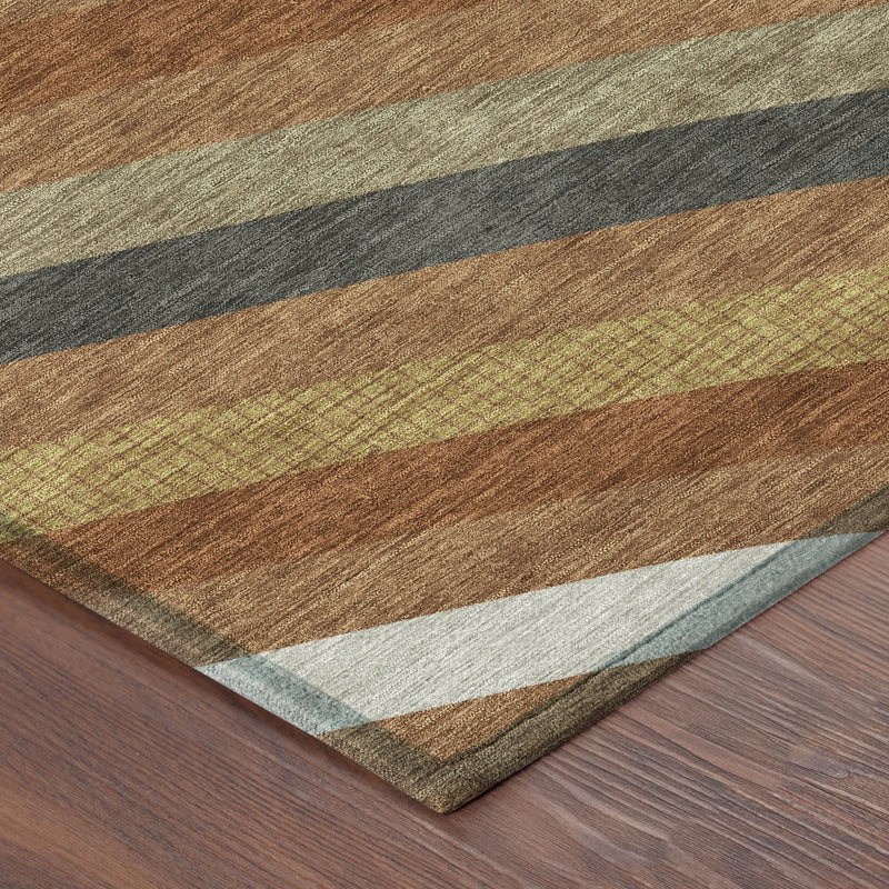 10' X 14' Orange And Gold Abstract Washable Indoor Outdoor Area Rug Homeroots Outdoor