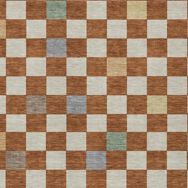 10' X 14' Orange And Gold Geometric Washable Indoor Outdoor Area Rug Homeroots Outdoor