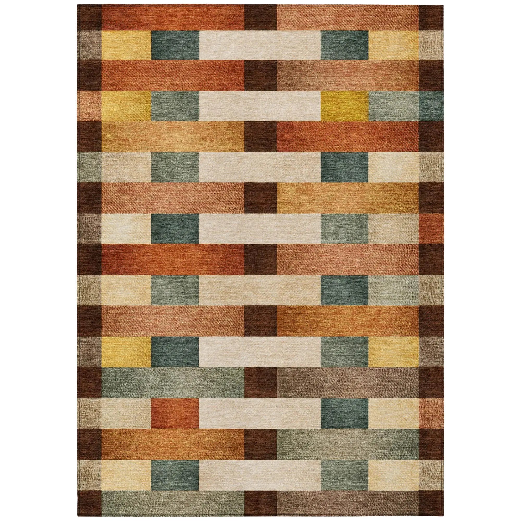 10' X 14' Orange And Gold Striped Washable Indoor Outdoor Area Rug Homeroots Outdoor