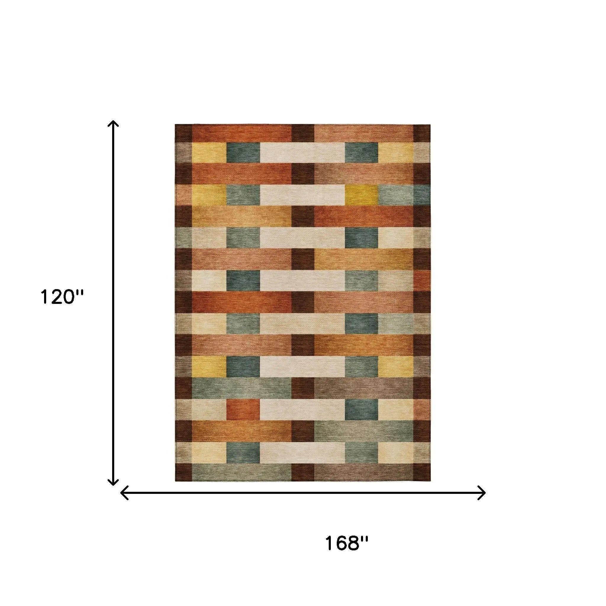 10' X 14' Orange And Gold Striped Washable Indoor Outdoor Area Rug Homeroots Outdoor
