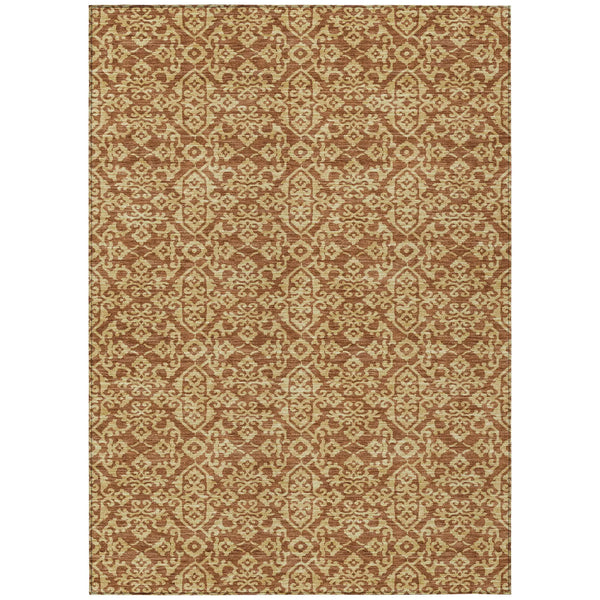 10' X 14' Orange And Graphite Oriental Washable Indoor Outdoor Area Rug Homeroots Outdoor