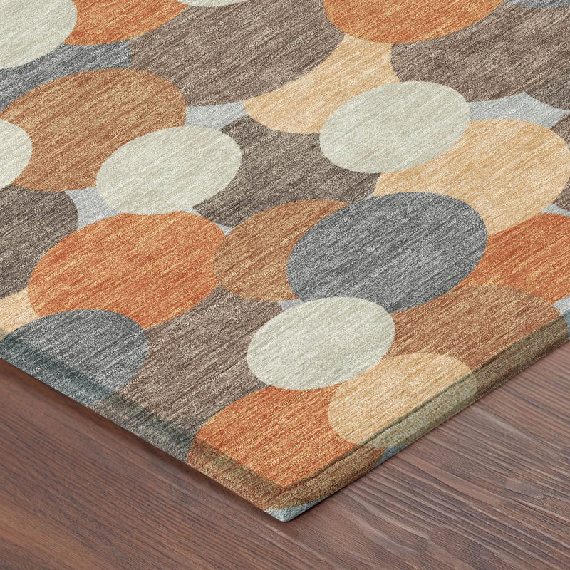 10' X 14' Orange And Gray Geometric Washable Indoor Outdoor Area Rug Homeroots Outdoor