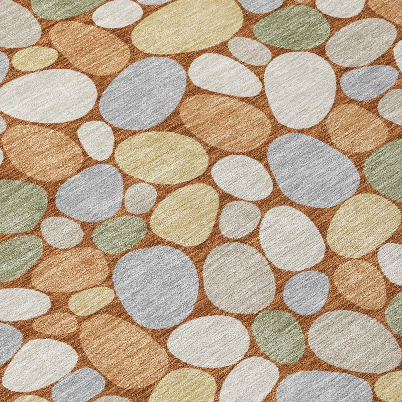 10' X 14' Orange And Gray Geometric Washable Indoor Outdoor Area Rug Homeroots Outdoor