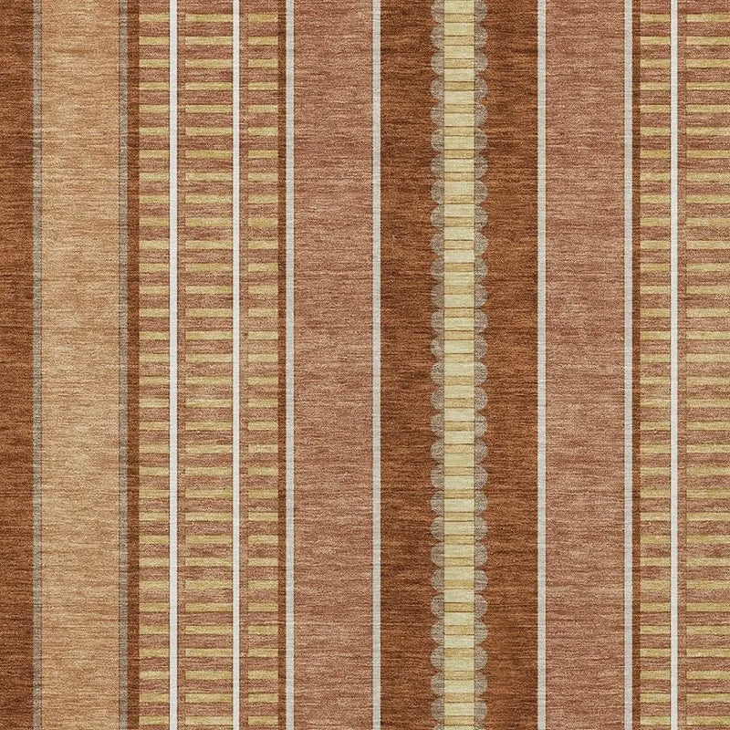 10' X 14' Orange And Gray Striped Washable Indoor Outdoor Area Rug Homeroots Outdoor