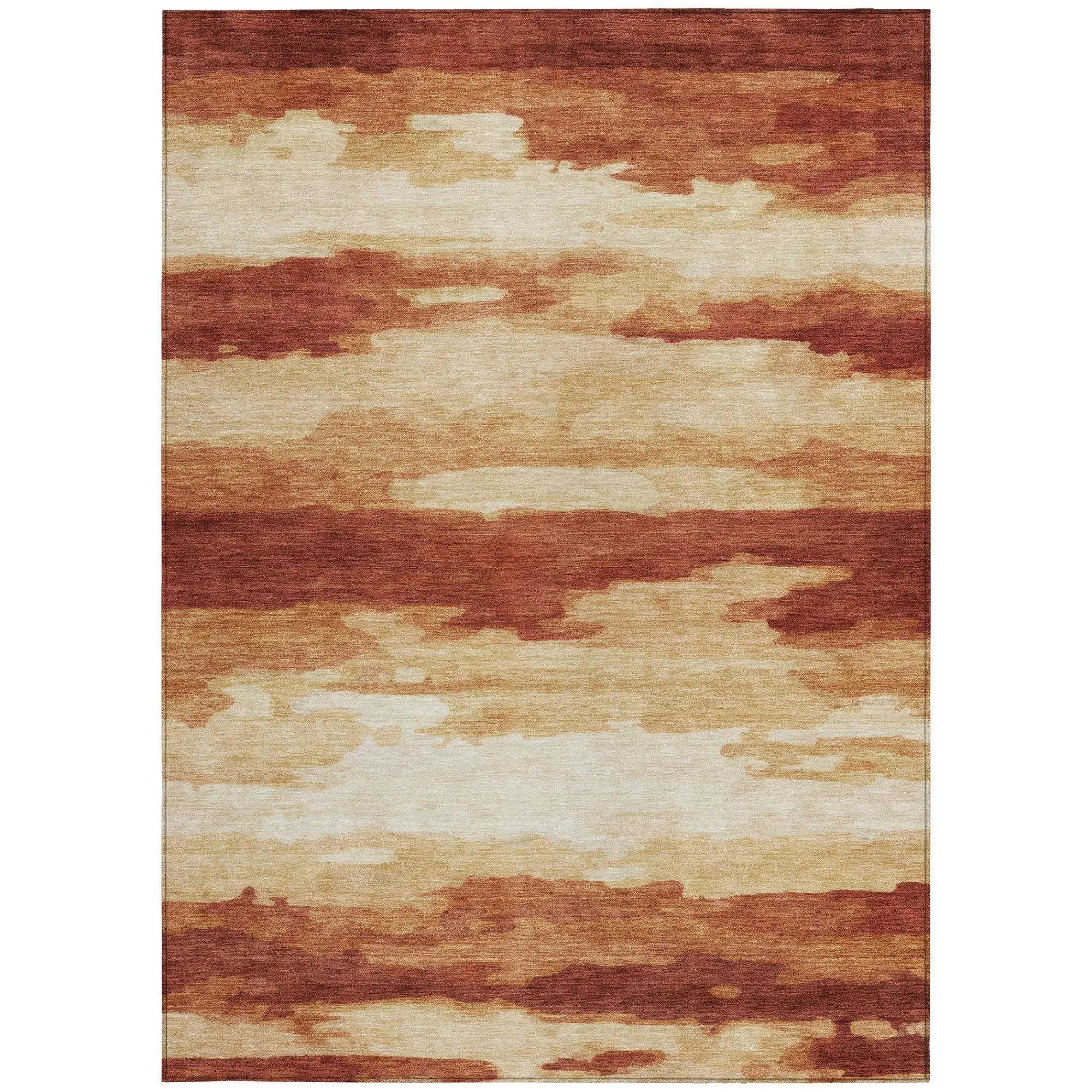 10' X 14' Orange And Red Abstract Washable Indoor Outdoor Area Rug Homeroots Outdoor