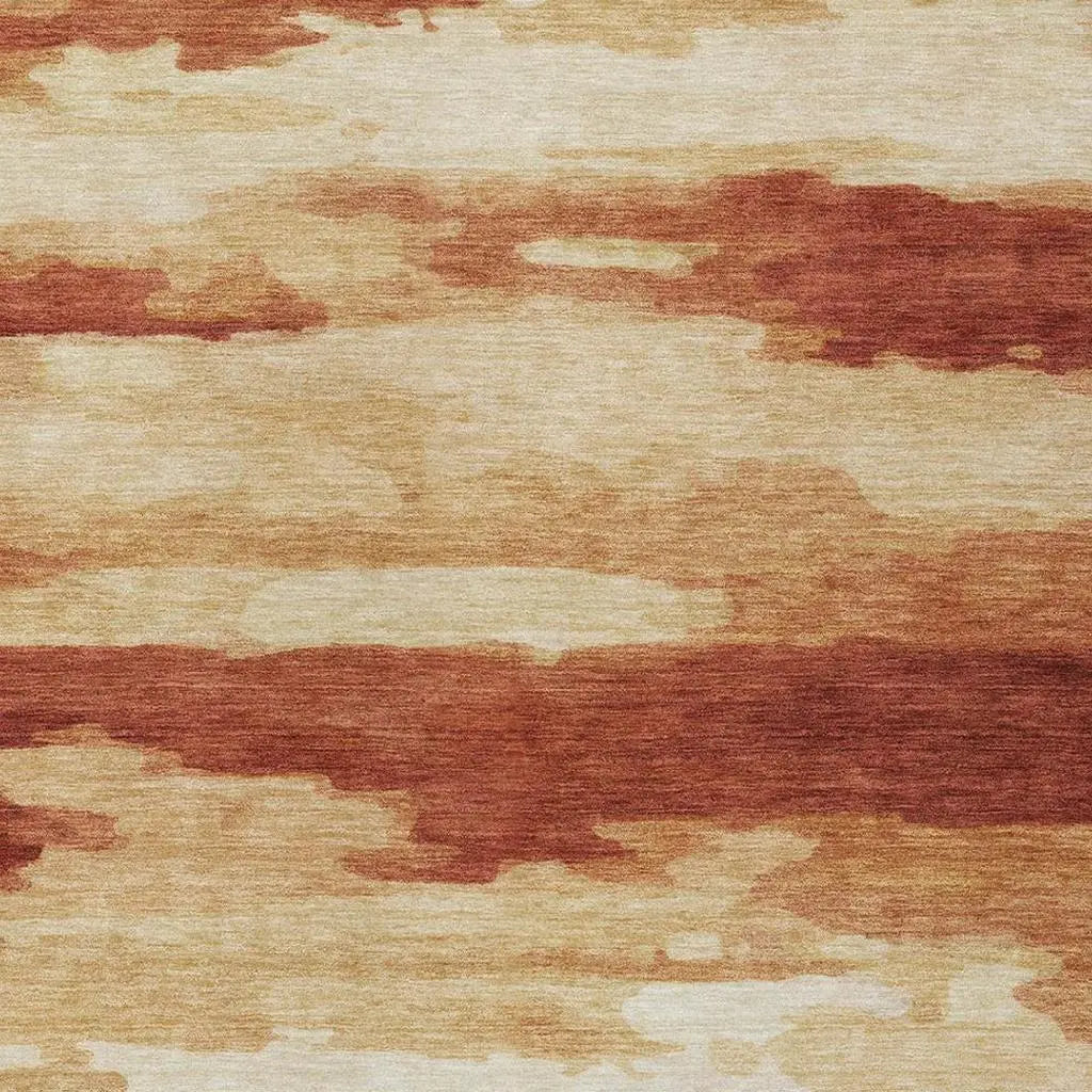 10' X 14' Orange And Red Abstract Washable Indoor Outdoor Area Rug Homeroots Outdoor