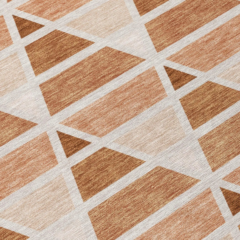 10' X 14' Orange And Rust Geometric Washable Indoor Outdoor Area Rug Homeroots Outdoor