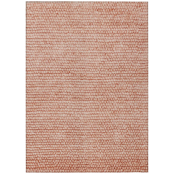 10' X 14' Orange And Salmon Striped Washable Indoor Outdoor Area Rug Homeroots Outdoor