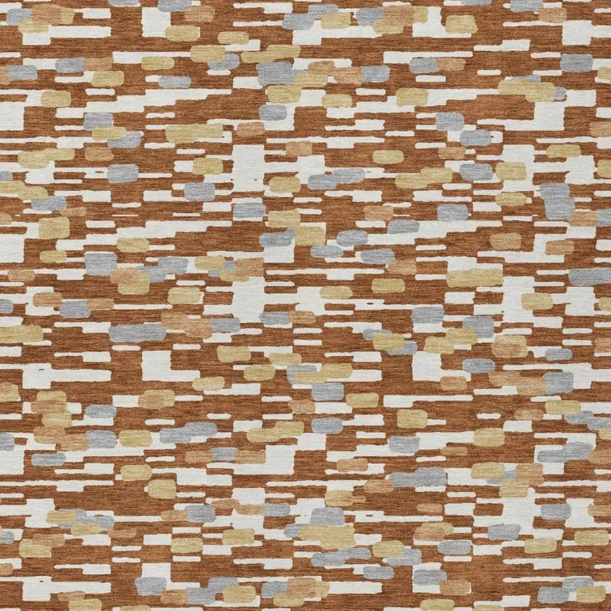 10' X 14' Orange And Silver Geometric Washable Indoor Outdoor Area Rug Homeroots Outdoor