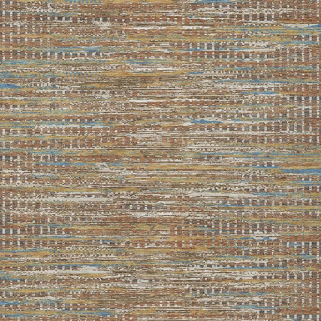 10' X 14' Orange And Taupe Abstract Washable Indoor Outdoor Area Rug Homeroots Outdoor