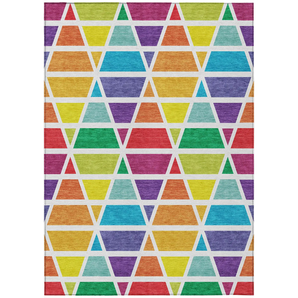 10' X 14' Orange And White Geometric Washable Indoor Outdoor Area Rug Homeroots Outdoor