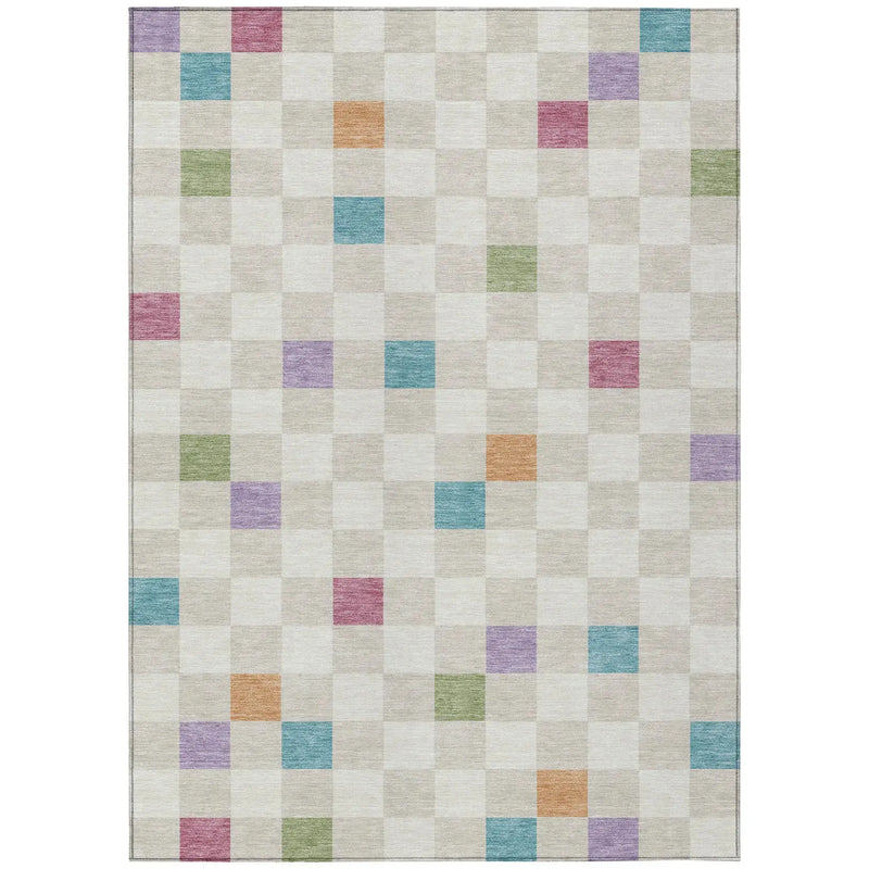 10' X 14' Pearl And Ivory Geometric Washable Indoor Outdoor Area Rug Homeroots Outdoor