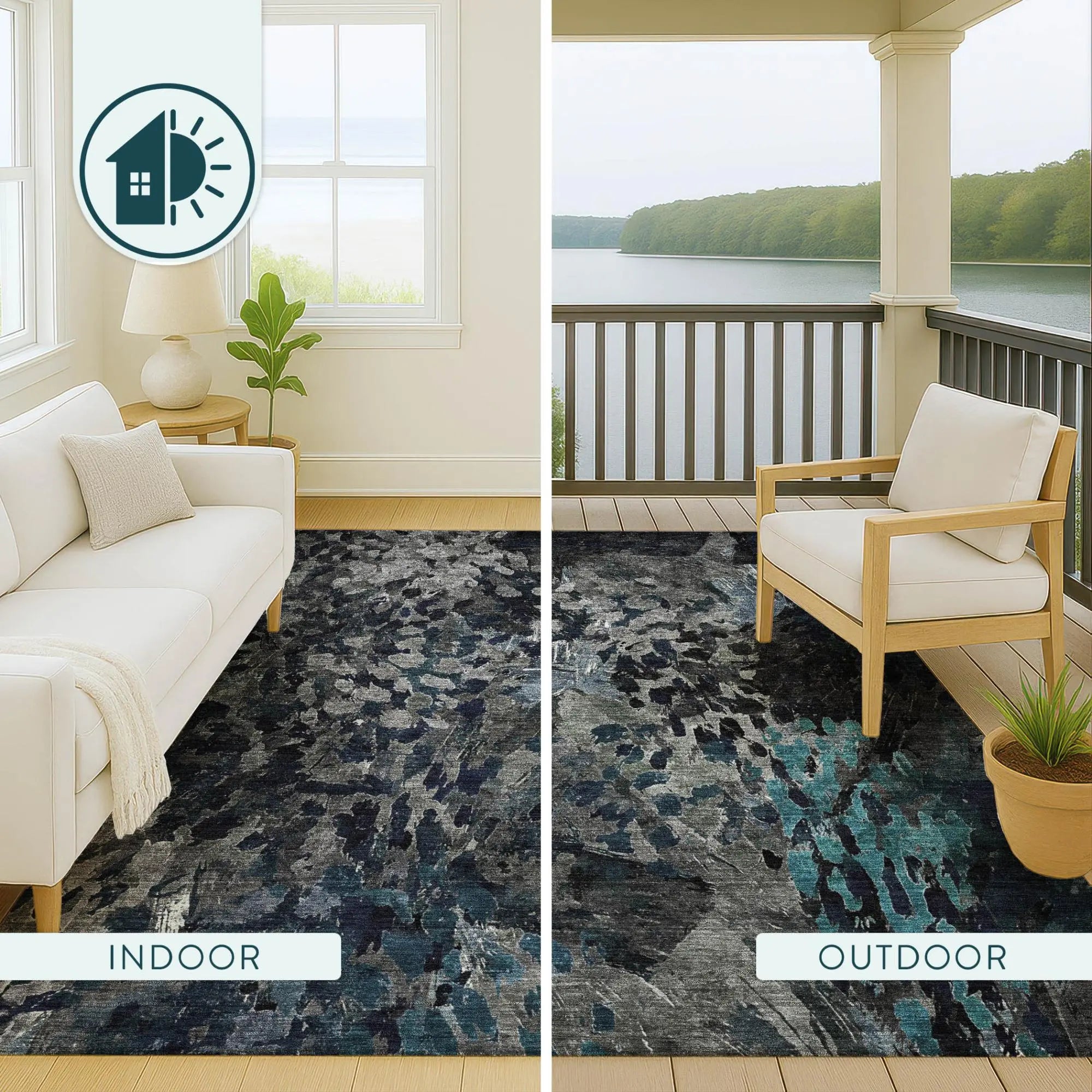 10' X 14' Pewter And Gray Abstract Washable Indoor Outdoor Area Rug Homeroots Outdoor