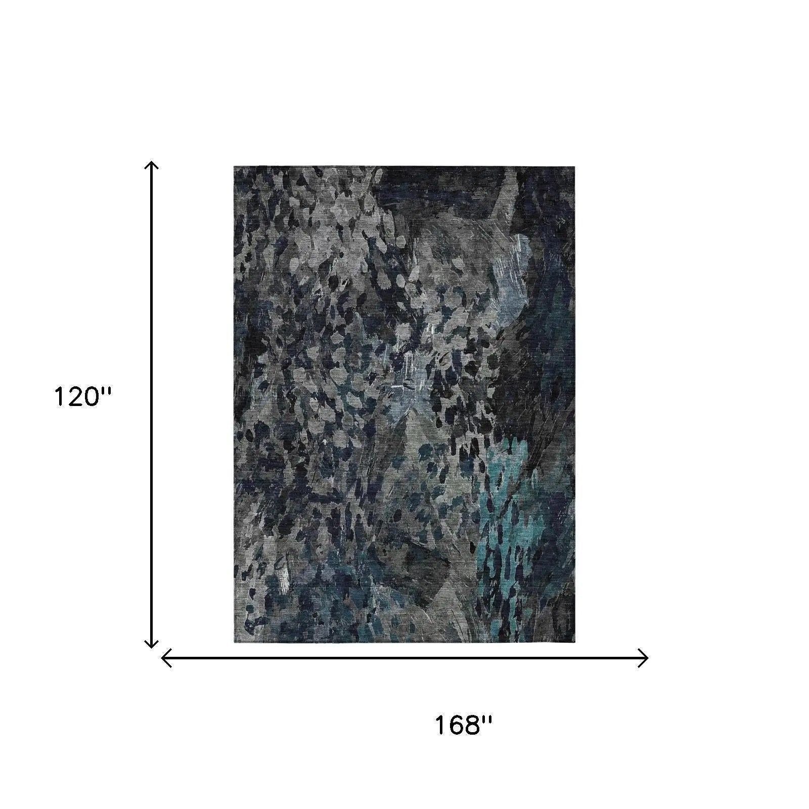 10' X 14' Pewter And Gray Abstract Washable Indoor Outdoor Area Rug Homeroots Outdoor