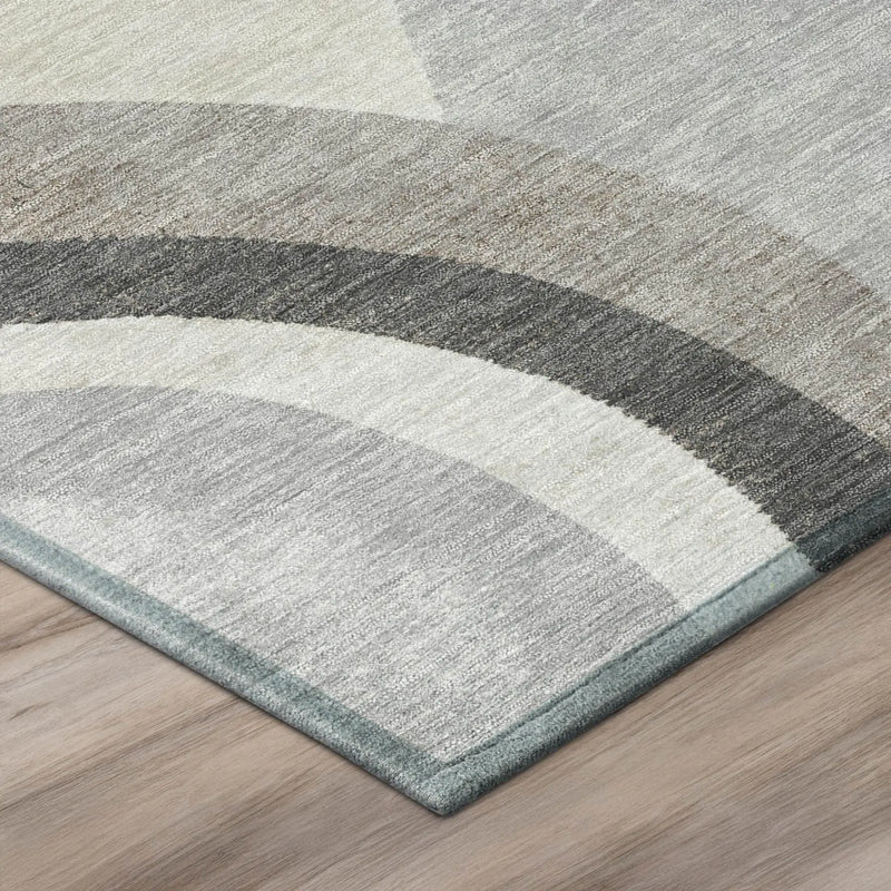 10' X 14' Pewter And Gray Abstract Washable Indoor Outdoor Area Rug Homeroots Outdoor